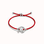 Red cord bracelet with a pearl